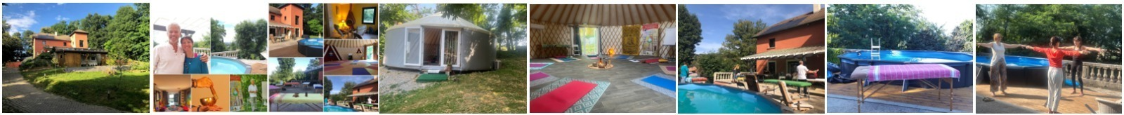 Lieu de stage L'Arbre Or et Sens — cadre nature, piscine, yourte et espaces de pratique